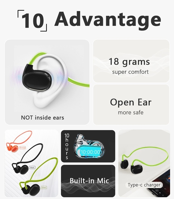 Stereo Bt5.3 Touch Control Air Conduction Open Ear Wireless Magnetic Earbuds Business Headphones for Music Game Sports